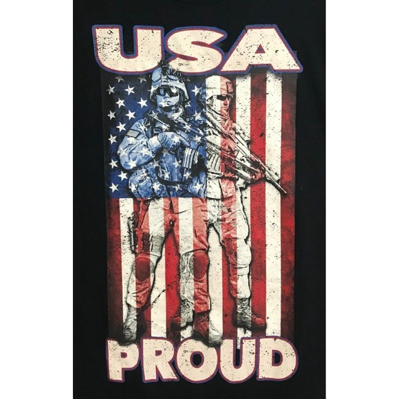 USA PROUD Soldiers Flag Graphic T Shirt Mens 3XL Military American Patriotic‎ - Picture 2 of 7